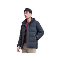 莱克斯顿(laxdn)LKSD鸭绒羽绒服男中长款灰色羽绒服外套男士休闲外套 黑 L