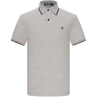 Navigare意大利小帆船短袖polo衫男夏季纯棉薄款透气轻商务休闲翻领体恤衫 浅灰 M/48