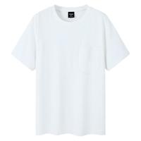 TEEK简约纯色休闲短袖t恤男生上衣服 2024春夏季百搭男装高中生半袖衫 HK 白色 175/L(宽松版型)
