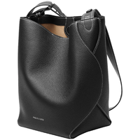 FIEDLESISSI菲德茜茜围裹水桶包包女包通勤头层牛皮单肩斜挎包女士包物 长石黑