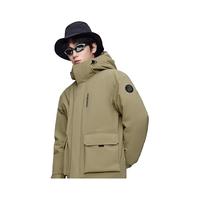 波司登(BOSIDENG)冬男一手长时尚休闲羽绒服连帽登上露营外套B30145223 工装卡其7522 165/84A
