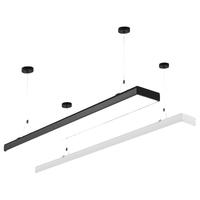 简盈LED长条灯办公室吊灯护眼全光谱超亮美发吸顶长方形方通灯具 【三防+全光谱Ra98】120*7CM-40W 白壳白光