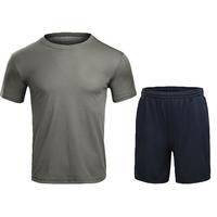 体能训练服套装夏季男女短袖短裤作训服速干运动圆领t恤迷彩