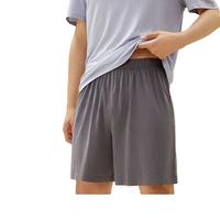 金三塔男士基础打底衣真丝T恤小衫上衣深睡眠蚕丝睡衣YZMDA701 深灰色-单短裤 L