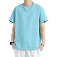 真维斯(Jeanswest)2024夏季短袖男士t恤薄款宽松圆领大码休闲体桖潮流上衣 浅蓝1009 L