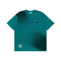 Aape 男士春夏猿颜刺绣迷彩字母喷漆效果印花嘻哈潮流短袖T恤 1466XX 蓝色 S