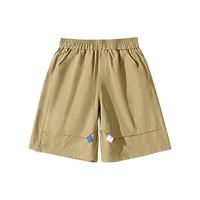 真维斯童装男童裤子夏季薄款2024儿童短裤冰丝速干中大童工装裤五分裤 卡其/j纯色 120