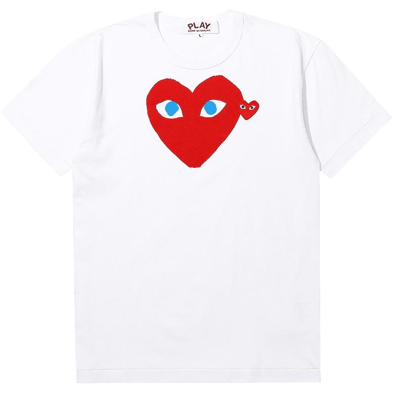 COMME des GARÇONSIT CDG PLAY COMME des GARCONS川久保玲男装短袖T恤红色爱心装饰
