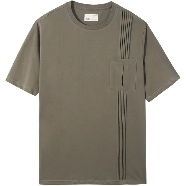  RIVERSTONE/瑞弗史东 复古设计 男士T恤  160/XS，165/S，170/M，175/L，180/XL，185/2XL，190/3XL 橡树色