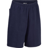 迪卡侬(DECATHLON)纯棉男童短裤夏童装薄款运动裤宽松直筒薄运动裤子KIDS 深蓝色 115