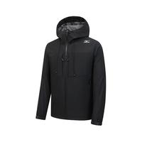 美津浓(MIZUNO)户外风衣男休闲防风防水网布内里秋冬连帽锋衣外套男 黑色 L