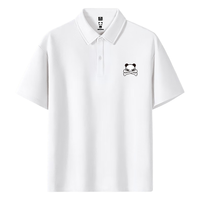 HIPANDA你好熊猫短袖polo衫男士夏季休闲简约日系宽松翻领衣服潮 2XL 【重磅棉】-白/JDP熊猫海盗X