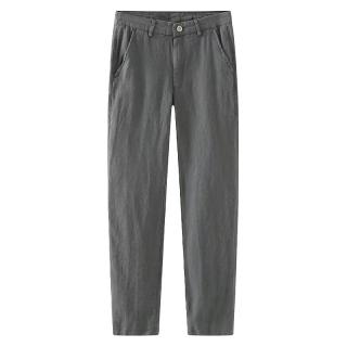 纪卡迪（JIKADI）夏季高品质透气亚麻休闲裤时尚百搭青少年百搭时尚西裤男长裤子 深灰色 33
