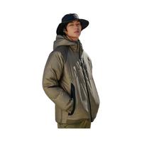 太平鸟男装【户外工装】超轻羽绒服男冬季连帽防寒服 咖绿色（宽松) L