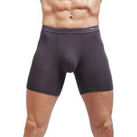 猫人运动内裤男士防磨腿加长腿肥佬五分裤莫代尔平角裤跑步长款四角裤 深灰色 2条 XL