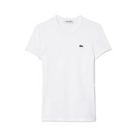 法国拉科斯特 LACOSTE女装 24纯色简约休闲直筒修身圆领短袖T恤|TF7218 001/白色 38 /165