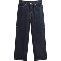 GXG男装 深蓝直筒牛仔裤宽松长裤 24年秋G24X053023 深蓝色 165/S