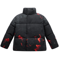 太平鸟火山羽绒服 美式面包服潮2024年冬季新款立领保暖防寒外套 黑色 第一批 3XL