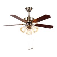 永怡御风复古餐厅风扇灯一体卧室吊扇灯42寸101传统木叶带灯的吊扇包安装 42寸/青古铜/101AB/四寸浪花罩 遥控控制(带定时关闭功能)