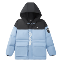 安踏儿童羽绒服男童装24年冬户外三防雪壳热返IV保暖防风加厚上衣外套 【热返IV雪壳】深夜蓝/满印-2 175cm 【热返3.0】板岩蓝-4