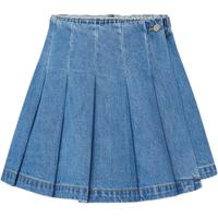 little MO&Co.童装夏装女童牛仔纯棉半身裙儿童裙裤短裤百褶裙半裙 牛仔蓝色 100 110/50