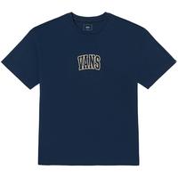 VANS范斯官方 男女情侣短袖T恤简约个性LOGO印花 深蓝色 XS