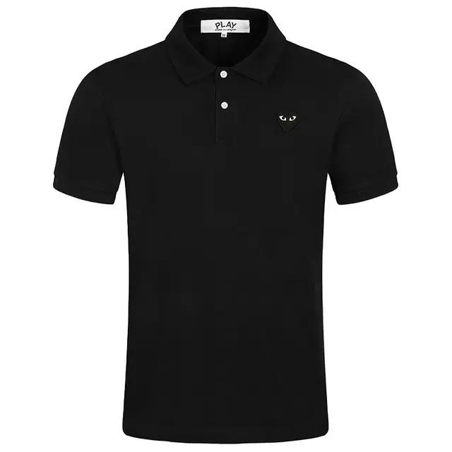 COMME des GARÇONSCOMME DES GARCONS川久保玲T恤男女款短袖POLO衫刺绣爱心情侣款 黑色黑心POLO衫 M