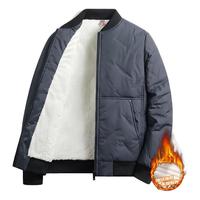 ROMON 罗蒙 羊羔绒外套加绒厚棉衣男冬季棒球领男装大码棉服冬装棉袄 灰色 XL