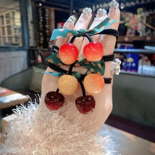 大号樱桃粗皮筋ins发饰 韩版可爱头饰扎头发圈头绳女黑色发绳