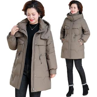 花花公子中年冬装羽绒棉服2023中老年女秋冬时尚保暖棉衣外套 JF-L958咖色【羽绒服】 M95-120斤