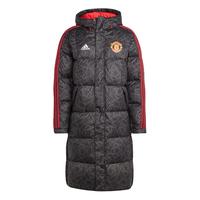 阿迪达斯 (adidas) 男女同款曼联足球600蓬连帽长款羽绒服防寒保暖 IA8535 XXL
