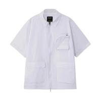 李宁 LI-NING短袖衬衫男女夏季CTM联名都市户外宽松拉链运动服ASHR129-B品