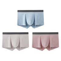 杜比骑士男士内裤纯棉男四角裤男款男生时尚短裤男式裤头大码宽松 【抗菌新疆棉】浅蓝色-浅灰色-豆沙色 XXL