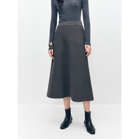 太平鸟女装半身裙女士贴肤直筒中长款冬季韩版气质裙子 灰色 XL