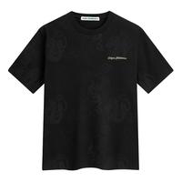 马克华菲【龙纹满印提花】短袖T恤男2024春夏圆领金线字母刺绣休闲T恤 001黑色 L