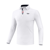 PGM 高尔夫服装 春秋男士长袖T恤 比赛同款球服 速干衣服 YF095-白色 L