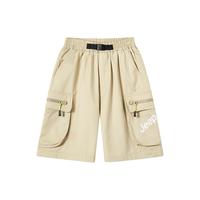 JEEP吉普童装儿童短裤2024夏季男童工装五分裤宽松舒适百搭纯色下装 卡其 120