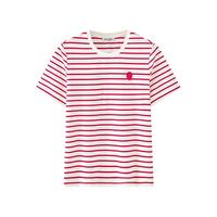 Marc O'Polo/MOP【品牌经典系列】草莓印花条纹圆领宽松休闲T恤女