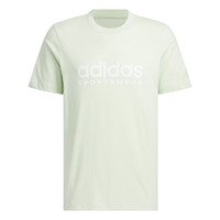 adidas款休闲简约上衣圆领短袖T恤男女夏季阿迪达斯轻运动 亚麻绿 XL