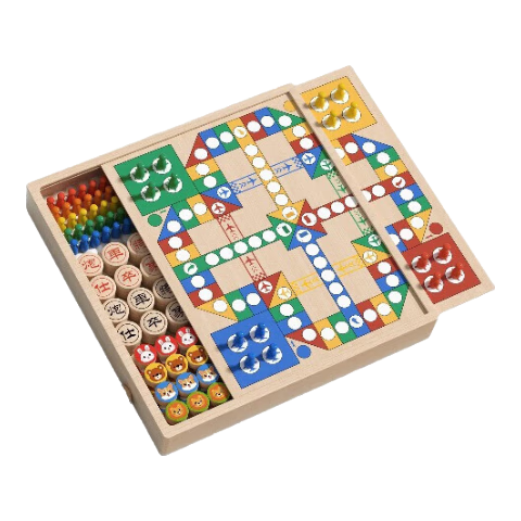 星星舟儿童跳琪六角棋多合一飞行棋成人木制小多功能游戏棋 10合1多功能游戏棋