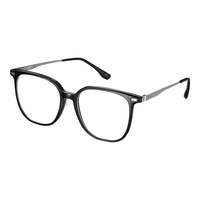 LOHO纯钛近视眼镜女超轻防蓝光眼镜架专业可配度数素颜显脸小LH099020 1.67防蓝光镜片(适合50-600度) 酷飒亮黑