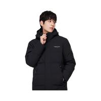 波司登秋冬休闲羽绒服男款舒适百搭通勤休闲防风连帽保暖外套B00145121E 黑色8056 175/92A