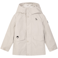 HAZZYS 哈吉斯 品牌童装男童外套秋三防透气休闲简约保暖连帽厚风衣 极地灰 130