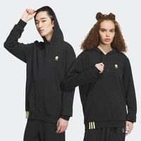 移动端、京东百亿补贴：adidas NEO男女连帽简约针织运动休闲套头衫卫衣 IK2454 黑色 M