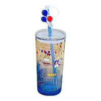 THERMOS 膳魔师 小王子 蓝色吸管玻璃杯 565ml