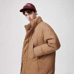 LACOSTE 法国鳄鱼 中长款高充绒保暖立领羽绒服