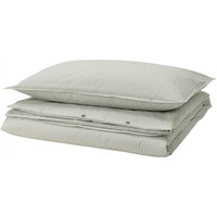 宜家 SOLFIBBLA索菲布拉被套枕套纯棉可机洗卧室家用 白绿条纹被套和枕套150X200cm