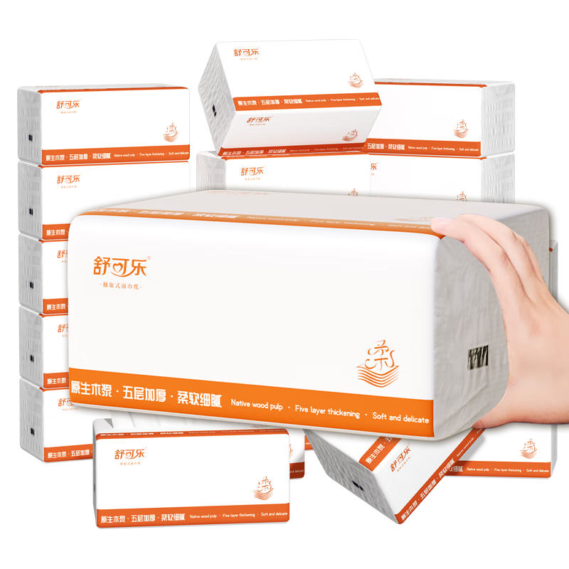  舒可乐 加厚加量 抽纸