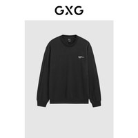 GXG男装 黑色字母印绣圆领卫衣 23年冬季品GEX13127054