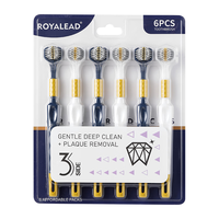  RAOYI 三面包裹式清洁 成人软毛牙刷  6支